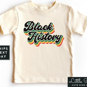Black History Natural Toddler Shirt, Retro Black History Month Baby Onesie®, Kids African Pride T-shirt or Raglan Tee