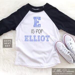 Letter Is For Name Toddler Shirt - Natural Personalized Toddler Tee - First Day Of School Shirt - Personalized Kids Back To School Shirt
