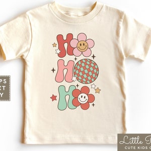 Ho Ho Ho Toddler Shirt - Retro Christmas Natural Baby Onesie® - Funny Holidays Kids T-shirt or Raglan