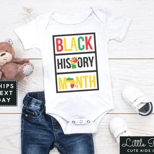 Black History Month Baby Onesie®, Minimalist Black History Natural Toddler Shirt, Kids African Pride T-shirt or Raglan Tee