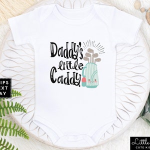 Daddy&#39;s Little Caddy Baby Onesie®, Golf Fathers Day Natural Toddler Shirt , Dad&#39;s Golfing Buddy Raglan, Baby Announcement, Baby Shower Gift