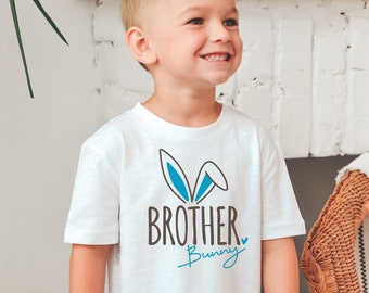 Brother Bunny Kids Shirt, Minimalist Sibling Natural Baby Onesie®, Script Easter Bunny Toddler T-shirt, Cute Boys Easter Raglan Tee