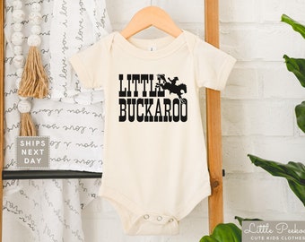 Little Buckaroo Baby Onesie®, Cute Western Natural Kids T-shirt, Funny Cowboy Toddler Shirt, Wild West Baby Shower Gift
