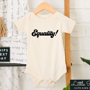 Equality Natural Baby Onesie®, Cute Minimalist Equal Rights Toddler Shirt, Kids Activism T-shirt or Raglan Tee
