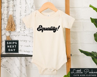 Equality Natural Baby Onesie®, Cute Minimalist Equal Rights Toddler Shirt, Kids Activism T-shirt or Raglan Tee