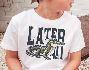 Later Gator Toddler Shirt, Funny Alligator Kids Shirt, Trendy Gator Aesthetic Tshirt, Southern Florida Graphic Tee, Retro Alligator Shirt