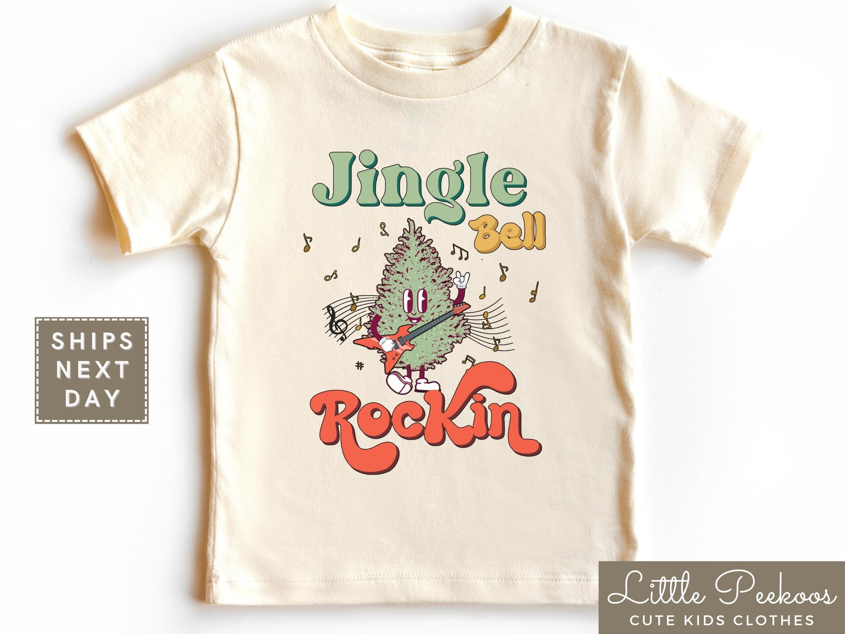 Jingle Bell Rockin' Toddler Shirt, Cute Christmas Natural
