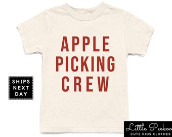 Apple Picking Crew Toddler Shirt, Cute Apple Orchard Trip Natural Onesie®, Apple Bobbing Fall Kids T-shirt