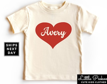 Personalized Valentine's Day Heart Baby Onesie®, Custom Name Red
