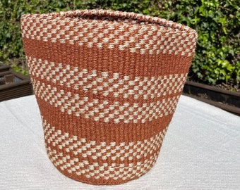 Earthy tone handmade basket planter