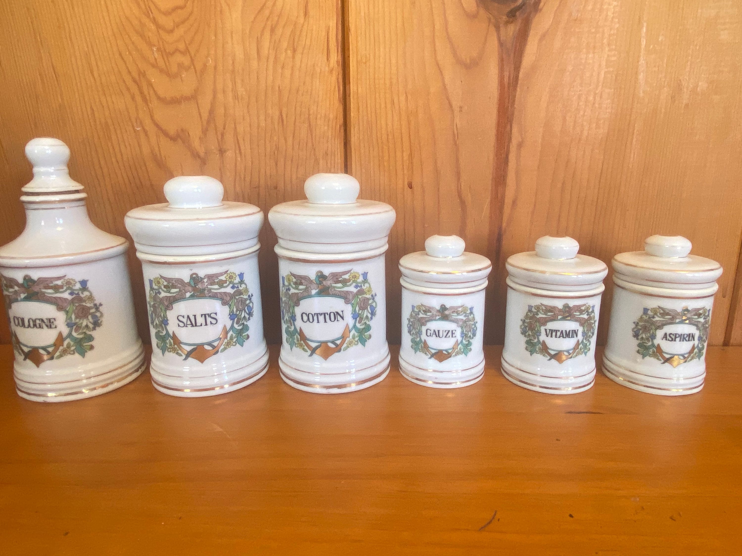 Antique Porcelain Apothecary Jars Etsy
