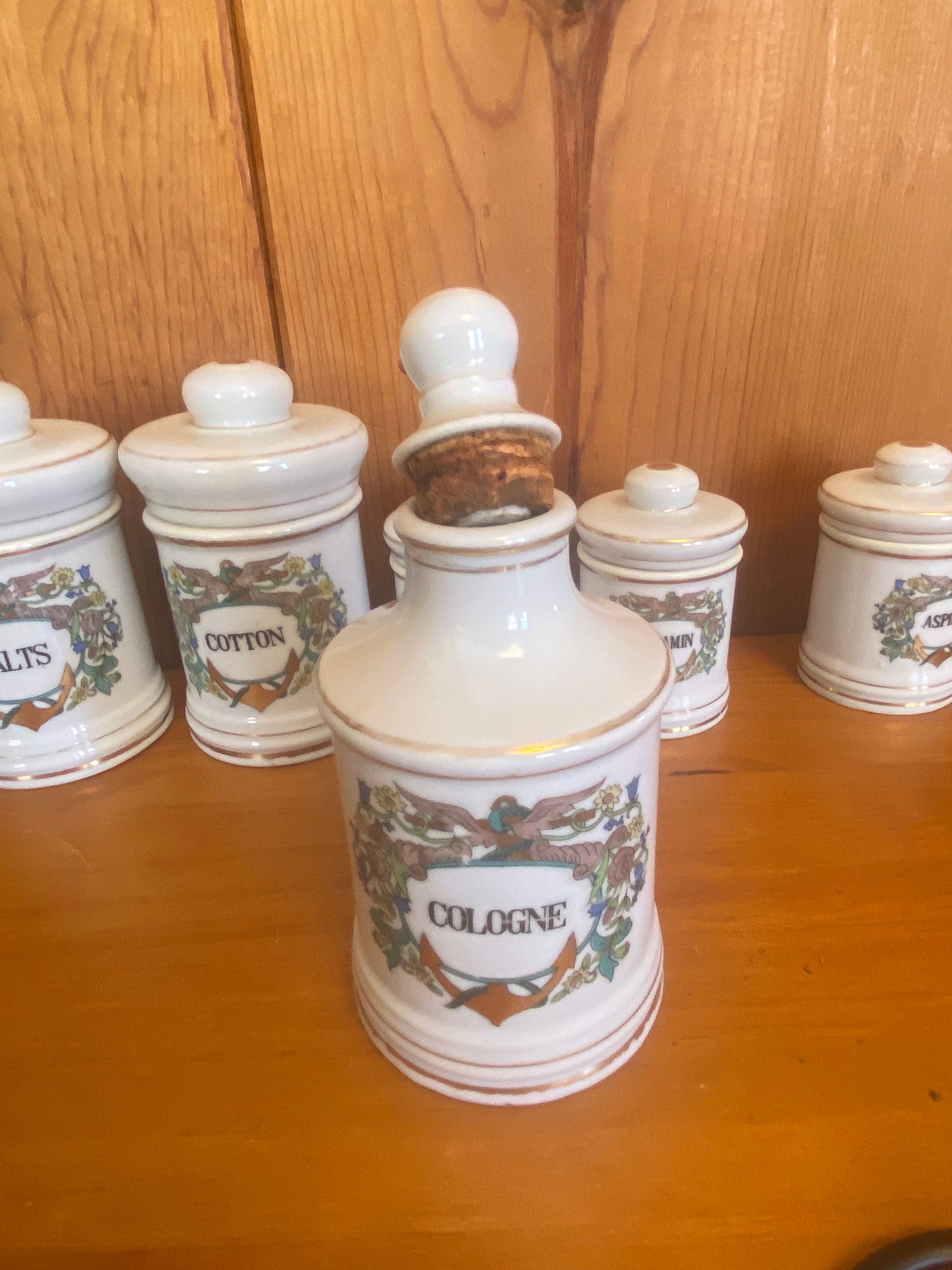 Antique Porcelain Apothecary Jars Etsy