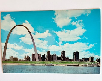 Vintage St. Louis Missouri ansichtkaart Riverfront ongepost blanco verzamelobject