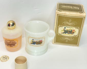 Vintage Avon Iron Horse Shaving Mug And Blend 7 Aftershave With Box