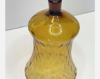 Aplique de pared vintage HOMCO de cristal ámbar dorado para velas votivas, 5" x 3".