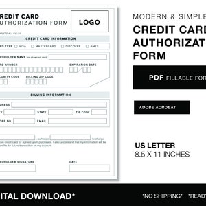 Formulario PDF de autorización de tarjeta de crédito con logotipo
