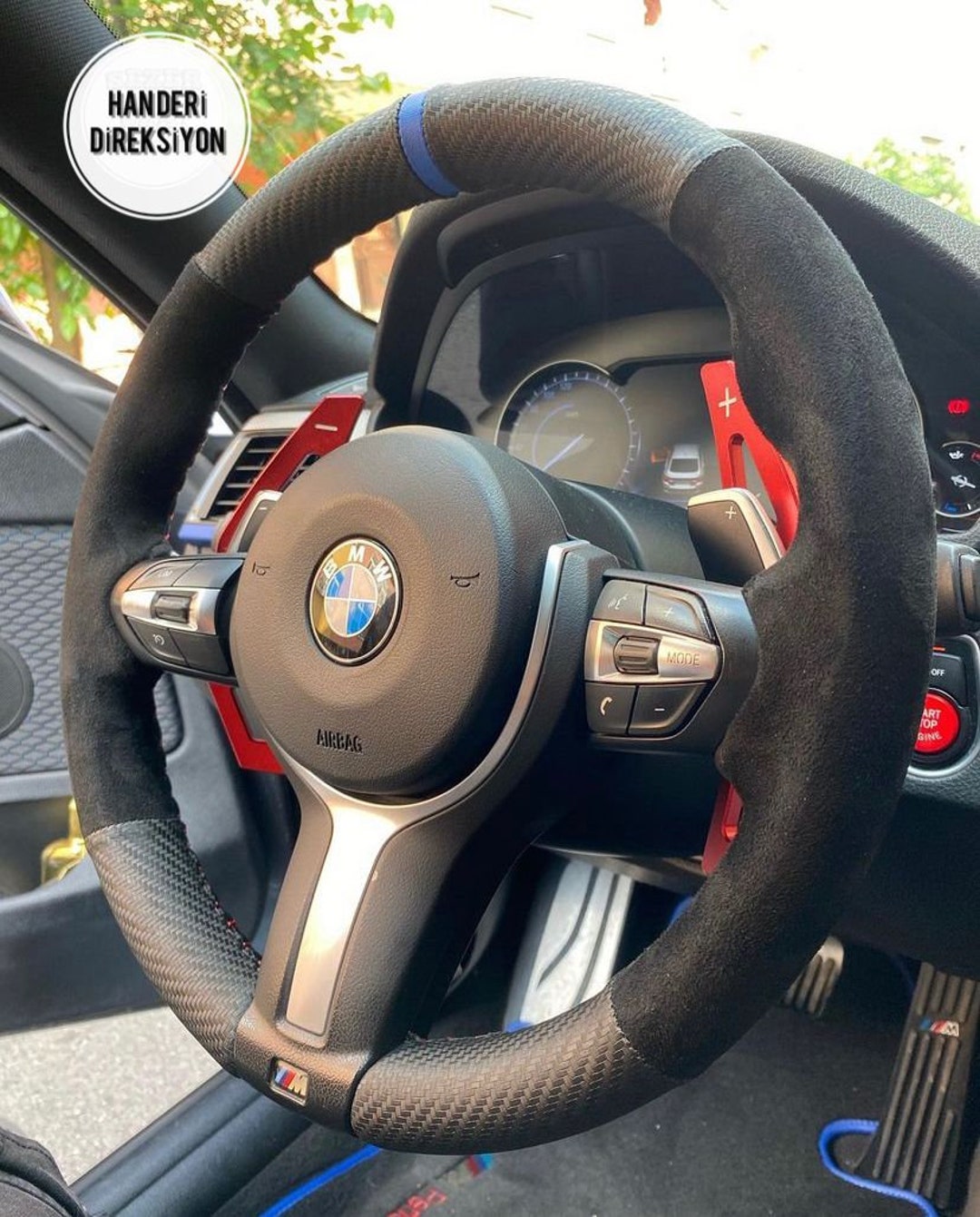 Couvercle du volant - autocollant intérieur Alcantara pour BMW F30