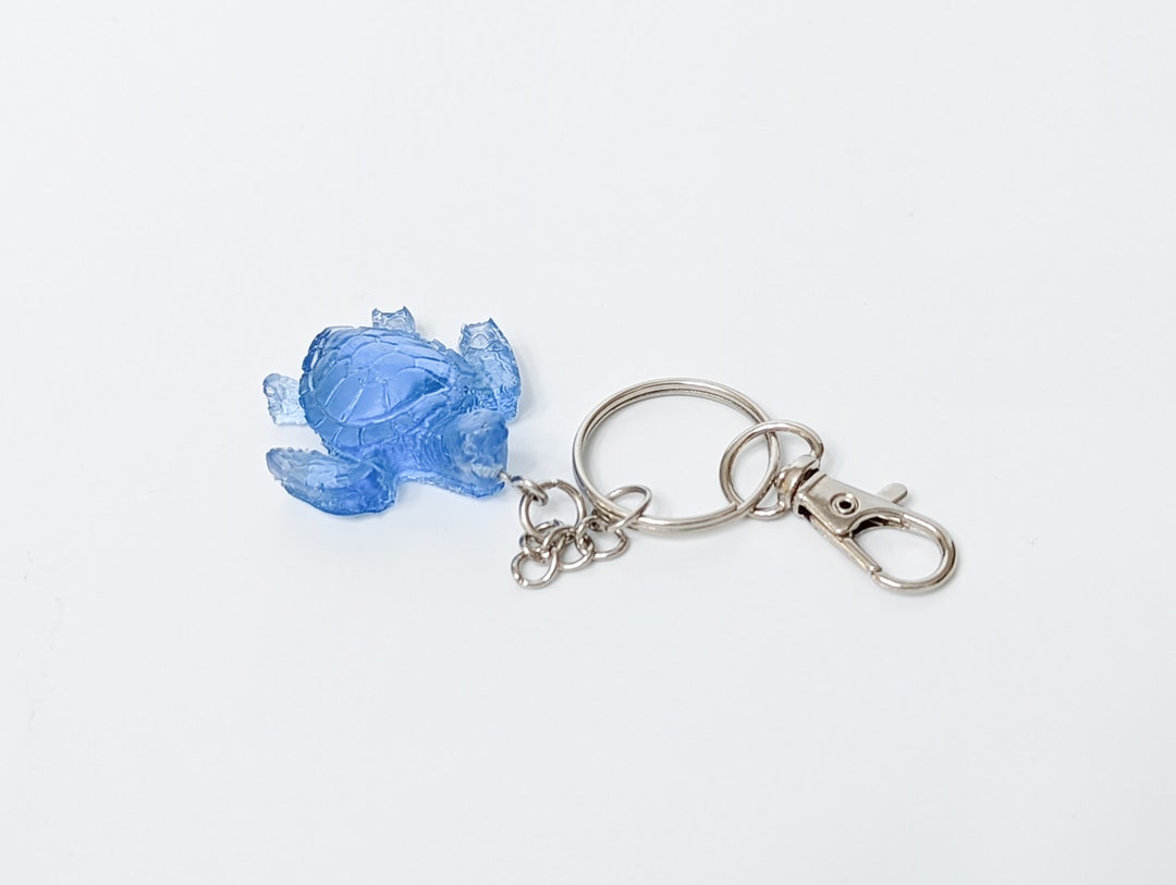 Blue Translucent Turtle Keychain, Backpack Charm Clip - Etsy