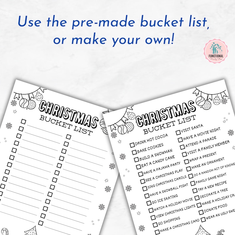 Printable Christmas Bucket List Winter Bucket List Template Christmas