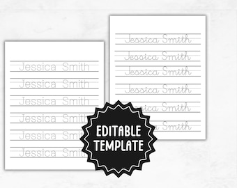 May include: Printable worksheet with dotted lines for practicing cursive handwriting. The worksheet has the name "Jessica Smith" written multiple times.