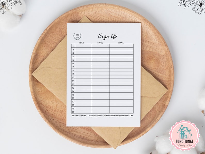 Contribution Sign Up List Editable Sign up Sheet Template | Printable Sign up Form | Sign up ...