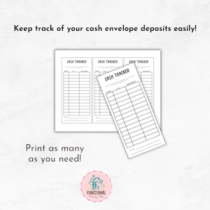 Cash Tracker Inserts | Printable Cash Tracker for Cash Envelopes | Cash ...