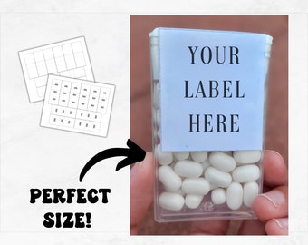 Mint Label Template | Editable Tic Tac Container Label | Blank Mint Label | Mint Party Favors Label Template | Perfect Fit Size Label
