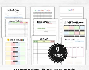 Ultimate Homeschool Planner Bundle | 9 Printable Homeschool Pages | Homeschool Organization