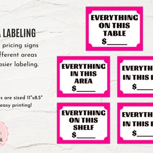 Garage Sale Kit | Printable Yard Sale Signs, Pricing Labels, Purchase ...