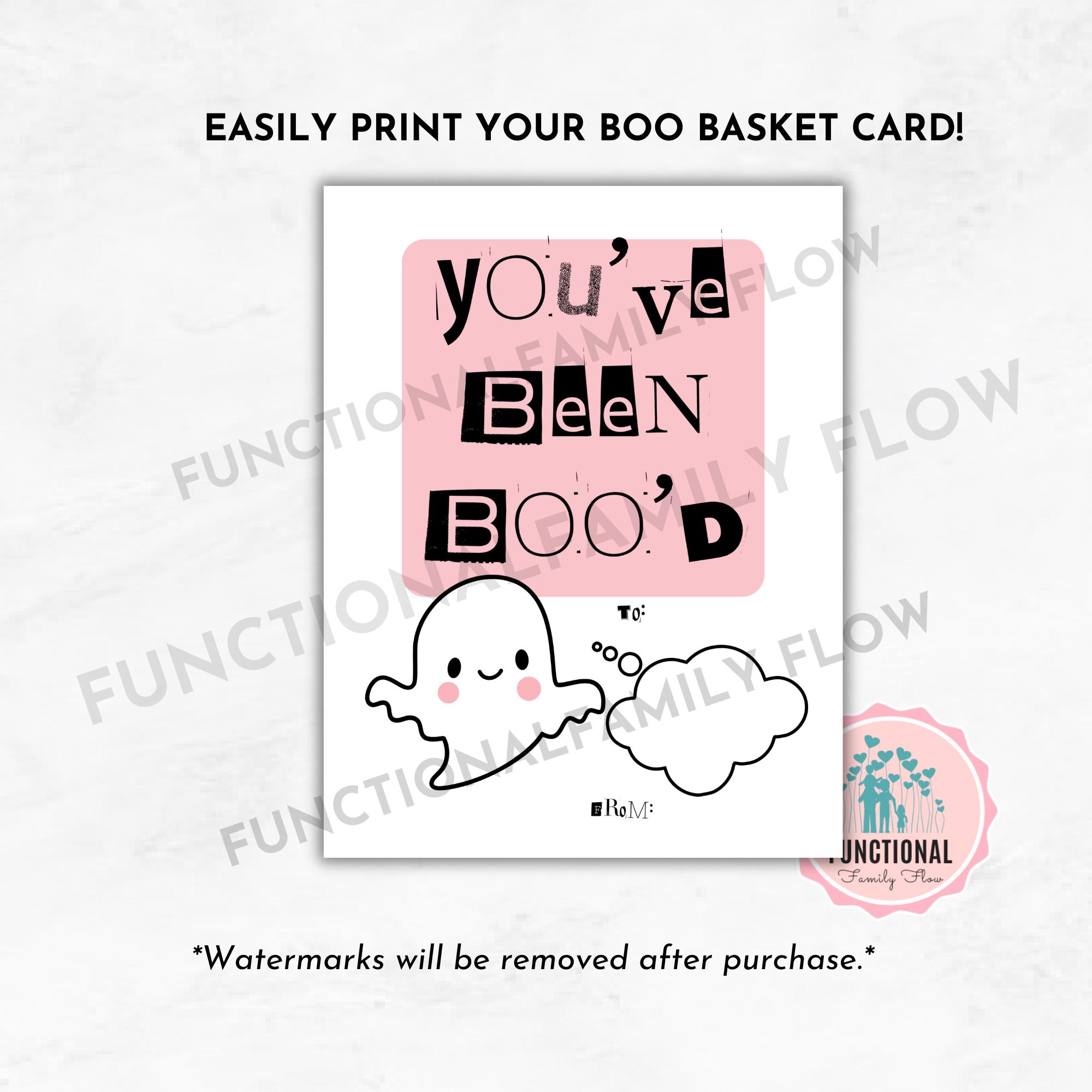 Halloween Boo Basket Card | Printable Boo Basket Tag | You've Been Boo ...