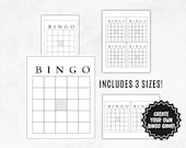 Blank Bingo Cards Templates | Editable Bingo Cards | Create Your Own BINGO Party Game