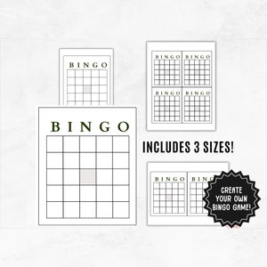 Leere Bingokarten Vorlagen | Bearbeitbare Bingokarten | Erstelle Dein Eigenes BINGO Party Spiel