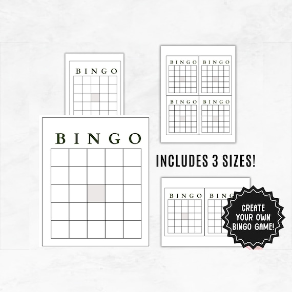 Blank Bingo Cards Templates Editable Bingo Cards Create Your Own