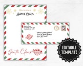 Letter from Santa | Santa Stationary Template | Editable Santa Letterhead Stationary | Santa Official Mail | Santa Stamped Envelope