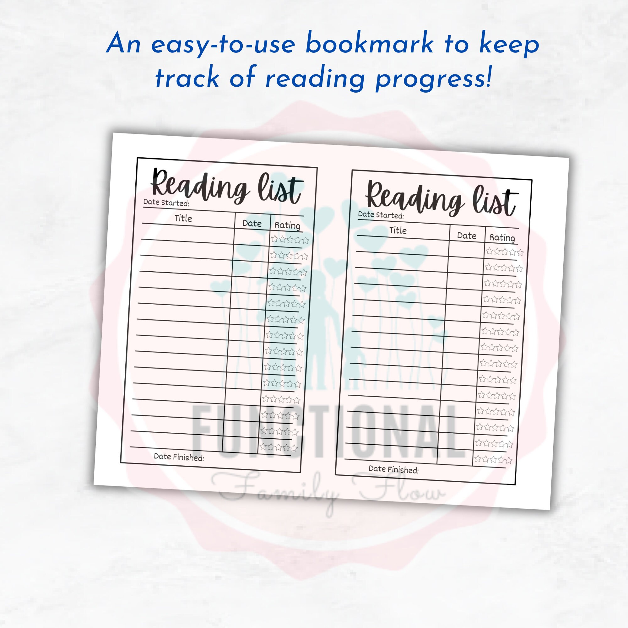 Bookmark Reading Log | Printable Book Tracker | Reading Journal ...