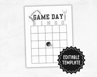 Boyfriend Football BINGO Template | Printable Blank Boyfriend Husband Football BINGO | Funny Game Day Bingo Template