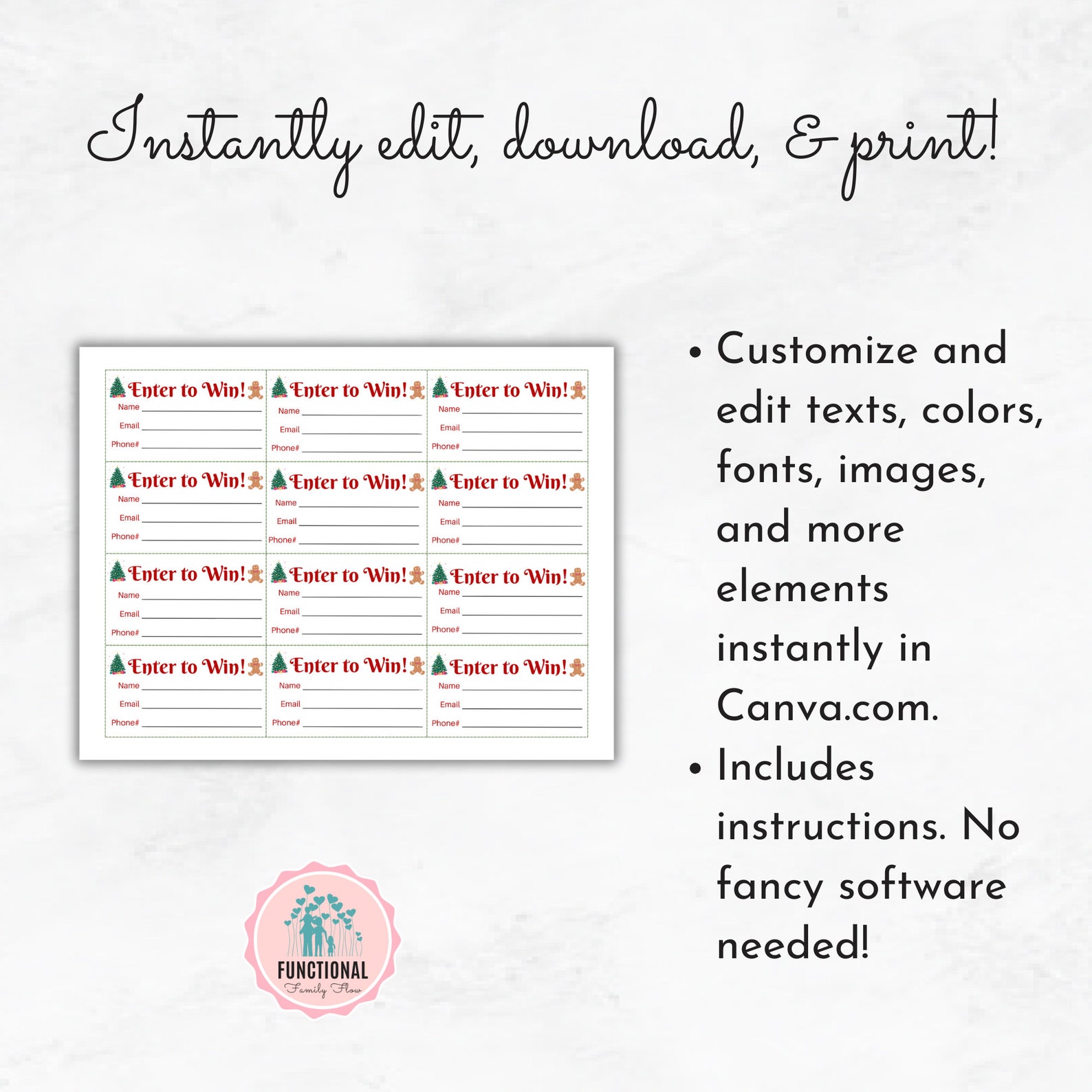 Christmas Raffle Ticket Template Printable Holiday Raffle Tickets