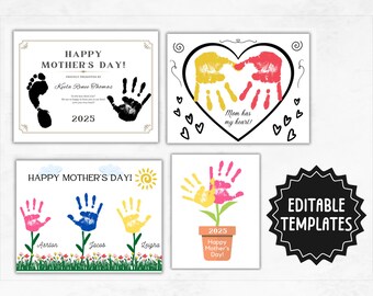 Mother's Day Handprint Art | Mother's Day Gift From Kids | Handprint Craft Keepsake | Printable Handprint Art Template