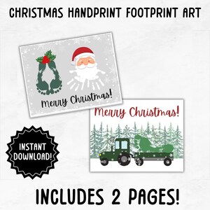 Christmas Handprint Card | Christmas Footprint Craft | Winter Kids Craft | Holiday Craft Activity For Kids Christmas Card