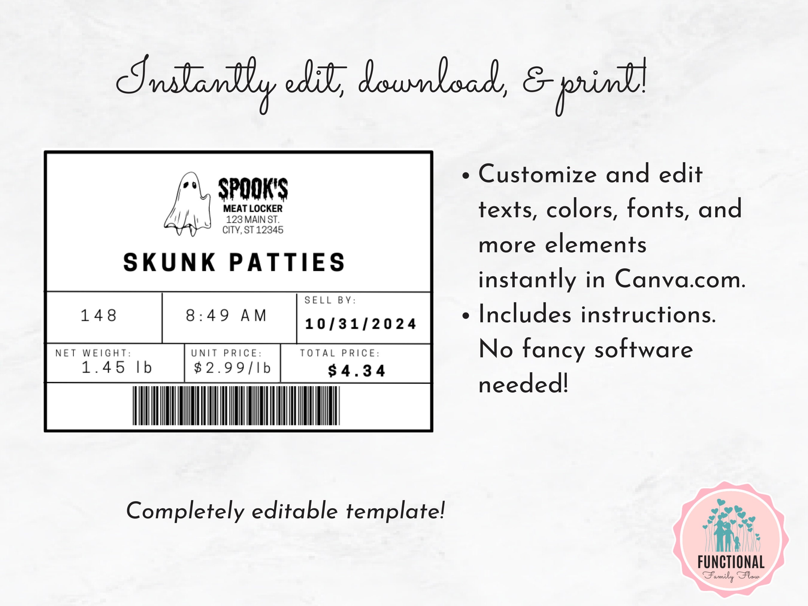 Halloween Meat Label Template Editable Halloween Treat Etsy Canada Halloween meat label template editable halloween treat etsy canada