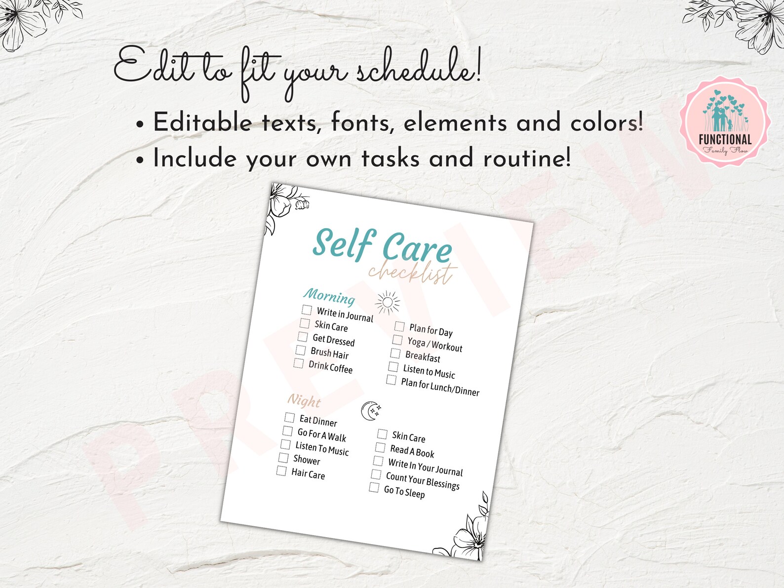 Self Care Checklist | Printable Self-care Planner | Self Care Routine ...