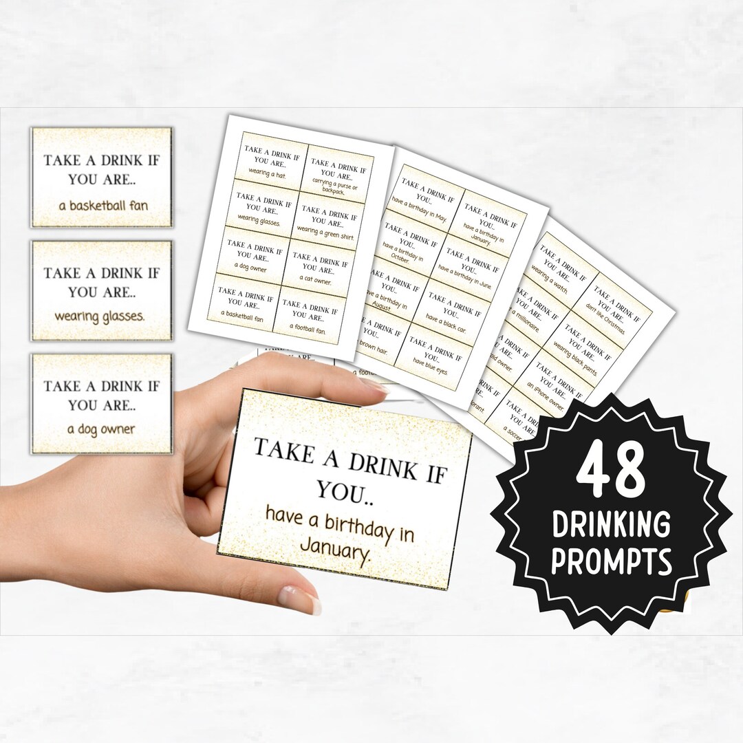 New Years Eve Game | Printable Take A Drink If.. Game | Drinking Shots ...