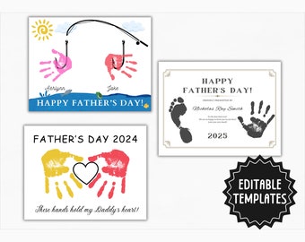 Father's Day Gift | Happy Father's Day Handprint Art | Best Dad Award | Handprint Footprint Craft for Kids Gift To Dad