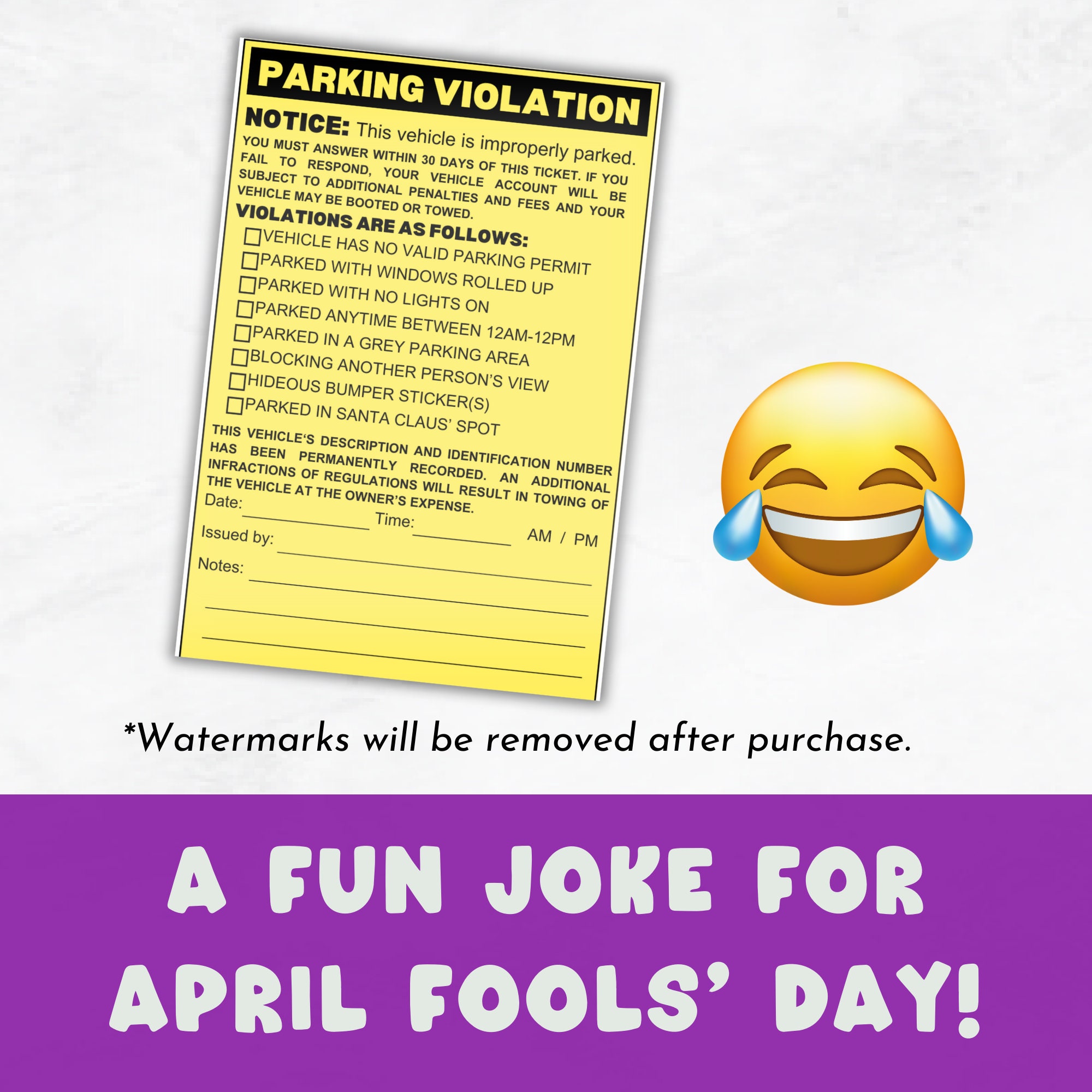 Fake Parking Ticket Template | Printable Parking Ticket Citation | Editable Parking Violation Ticket | April Fools Day Parking Ticket Prank - Etsy fake-parking-ticket-template-printable-parking-ticket-citation-editable-parking-violation-ticket-april-fools-day-parking-ticket-prank-etsy