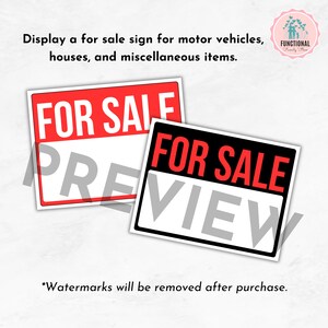 Printable for Sale Sign | Simple for Sale Sign Printable | Black and ...