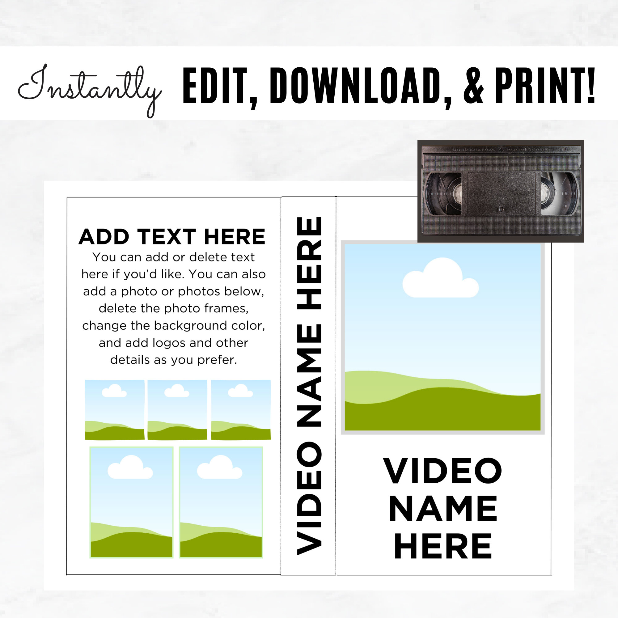 VHS Cover Template Printable VHS Box Label Printable Video Etsy VHS Cover Template Printable VHS Box Label Printable Video Etsy