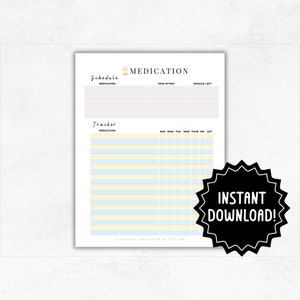 Medication Tracker | Printable Medication Chart | Medication Log | Doctor Visit Medication List | Medication Schedule