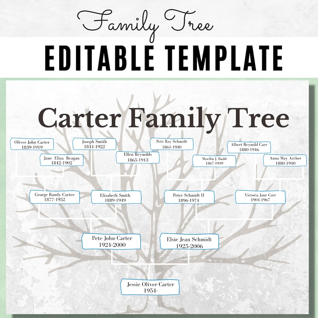 Fillable family tree
