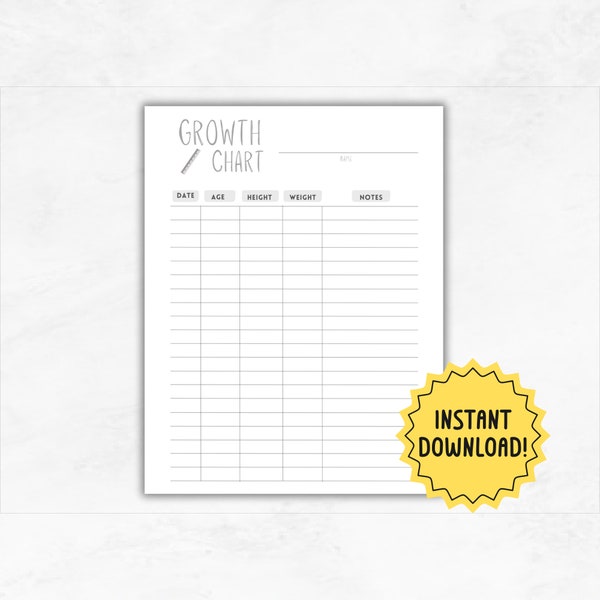 Baby Milestone Chart Tracker | Printable Baby Growth Chart | DIY Baby Tracking Log Book | Child Development | Newborn Journal