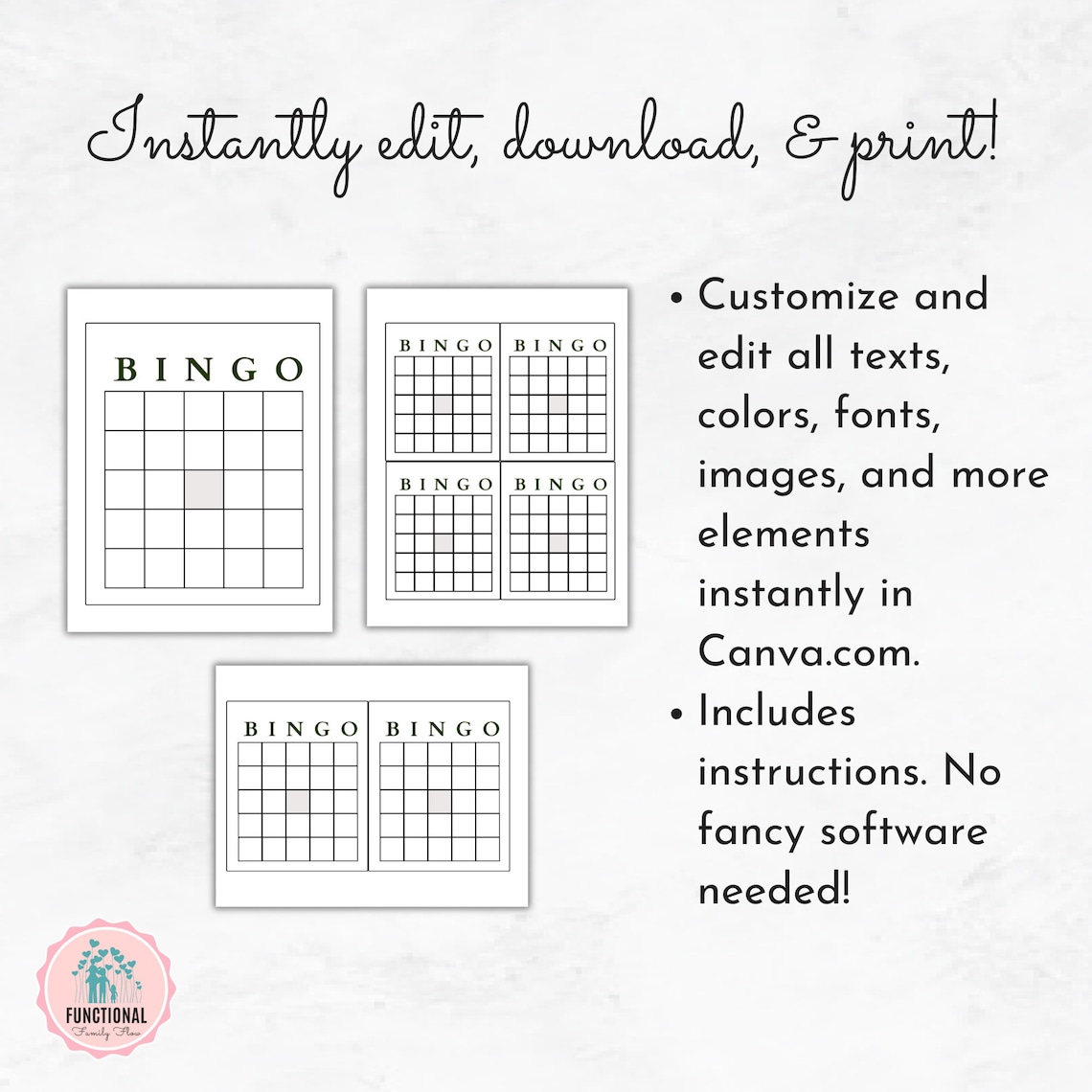 Blank Bingo Cards Templates | Editable Bingo Cards | Create Your Own ...
